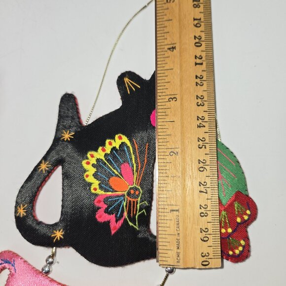 Chinese Zodiac Animals Wall Hanging Embroidered 4ft Long Folk Art Decor - Picture 10 of 11